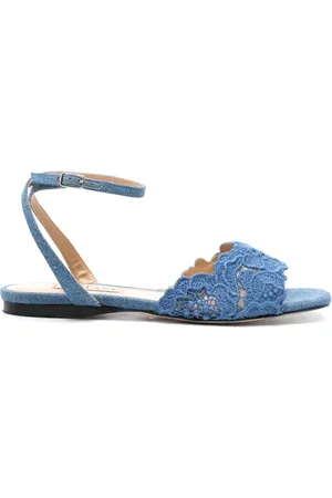 Arteana Sandalias con tiras de encaje floral