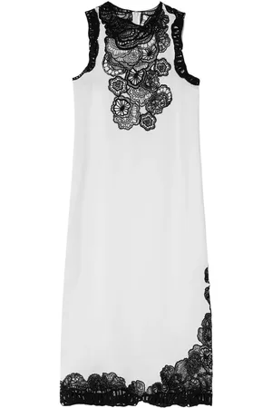 Jil Sander Vestido midi sin mangas con bordado floral