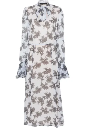 ROTATE Vestido largo plisado con estampado floral