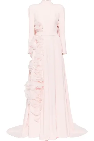 Saiid Kobeisy Jumpsuit estilo caftán con flores de organza