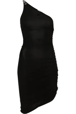 Courrèges Vestido asimétrico fruncido