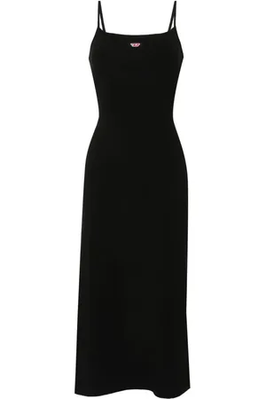 Diesel Vestido midi con parche del logo