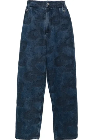 Feng Chen Wang Jeans anchos con motivo de dragón