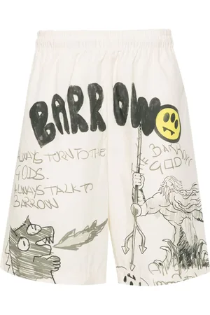 BARROW Shorts de popelina con estampado gráfico