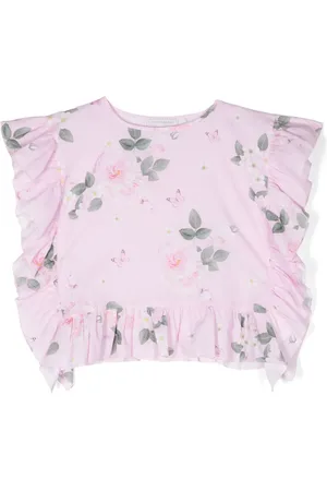 MONNALISA Top corto con estampado floral