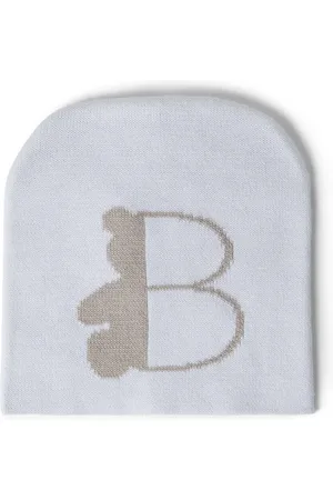 Brunello Cucinelli Gorro tejido con logo de intarsia
