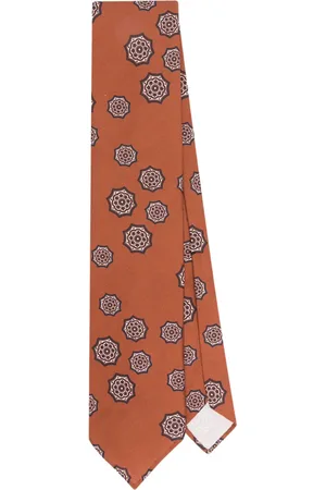 LARDINI Corbata de seda con estampado abstracto