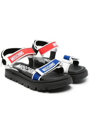 Moschino Sandalias con cierre autoadherente y logo estampado