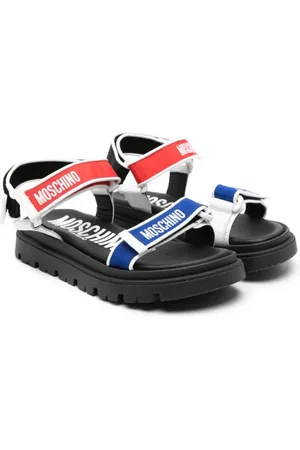 Moschino Sandalias con cierre autoadherente y logo estampado