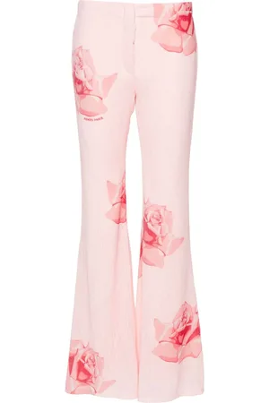 Kenzo Pantalones acampanados con rosas estampadas