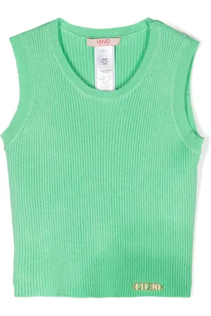 Liu Jo Camiseta tejida canalé con placa del logo