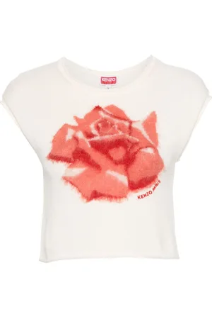 Kenzo Suéter tejido con motivos florales en intarsia