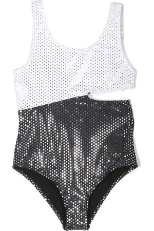 Balmain Traje de baño con lunares estampados