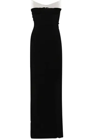 MUGLER Vestido largo con diseño strapless estructurado