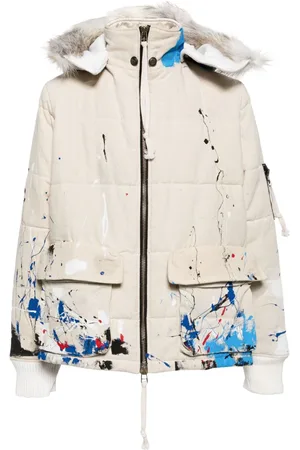 GREG LAUREN Chamarra capitonada con motivo de salpicaduras de pintura