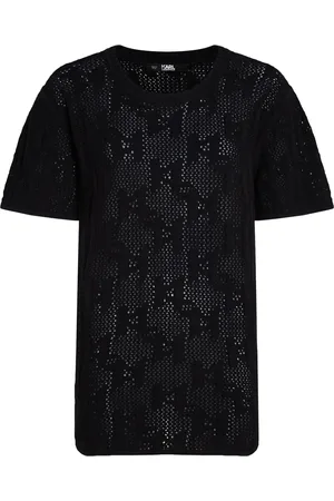 Karl Lagerfeld Playera con monograma en jacquard