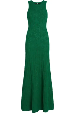 Karl Lagerfeld Vestido largo con diseño tejido y monograma en jacquard