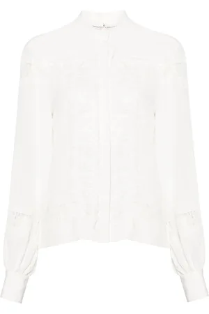 ERMANNO SCERVINO Camisa de seda con encaje floral