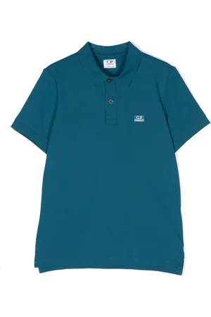 C.P. Company Playera tipo polo de piqué con parche del logo