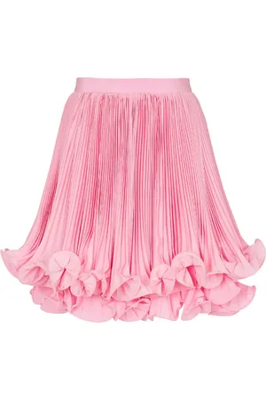 Balmain Falda con dobladillo de volantes
