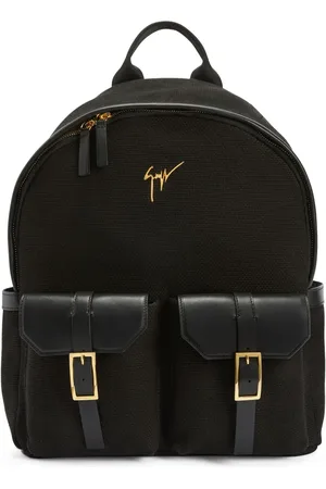 Giuseppe Zanotti Mochila con placa del logo y cierre