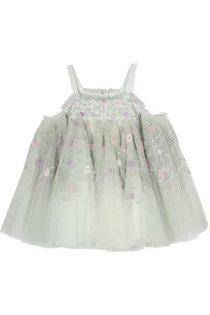 Maison Ava Vestido con tul bordado con mostacillas