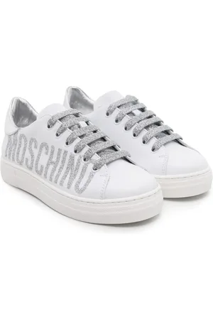 Moschino Tenis con agujetas y logo estampado