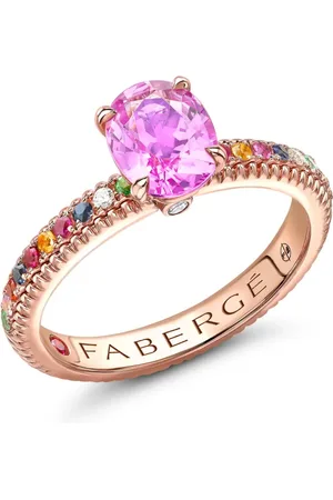 Faberge Anillo Colors of Love en oro rosa de 18kt con zafiro