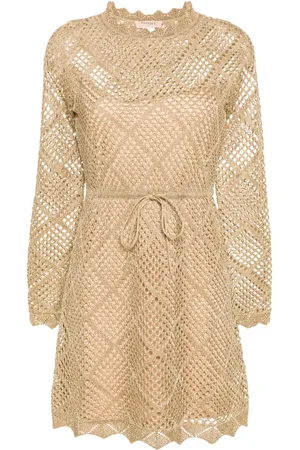 Twin-Set Vestido corto de tejido flojo de lurex