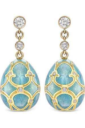 Faberge Aretes Heritage Egg en oro amarillo de 18kt con diamantes