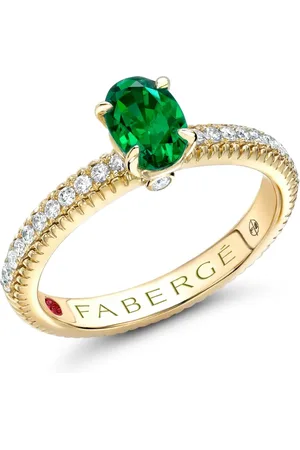 Faberge Anillo Color Of Love en oro amarillo de 18kt con diamantes y esmeralda