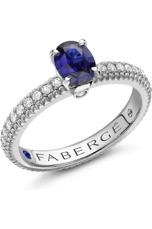 Faberge Anillo Colours Of Love en oro blanco de 18kt con diamantes y zafiros