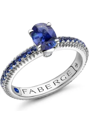 Faberge Anillo Colours Of Love en oro blanco de 18kt con diamantes y zafiros