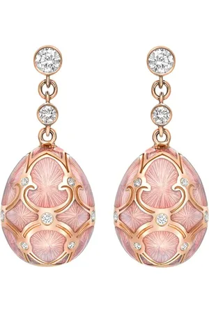 Faberge Aretes Heritage Egg en oro rosa de 18kt con diamantes