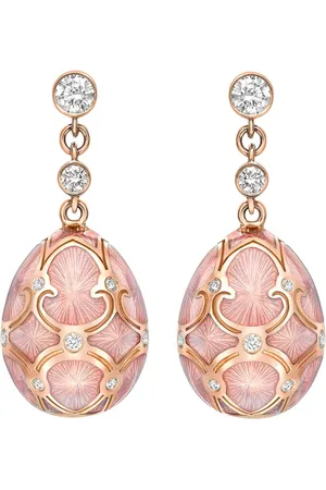 Faberge Aretes Heritage Egg en oro rosa de 18kt con diamantes