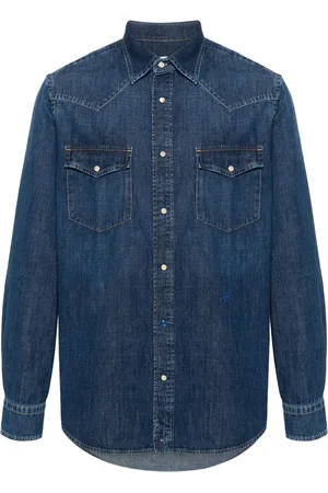 Jacob Cohen Camisa de mezclilla con logo bordado