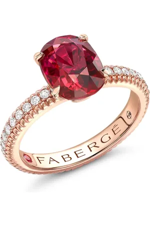 Faberge Anillo Colors of Love en oro rosa de 18kt con diamantes y rubí