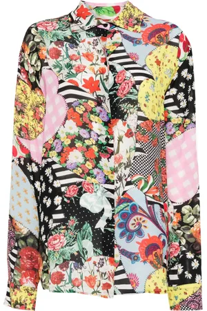 Moschino Camisa con cuello italiano y estampado abstracto