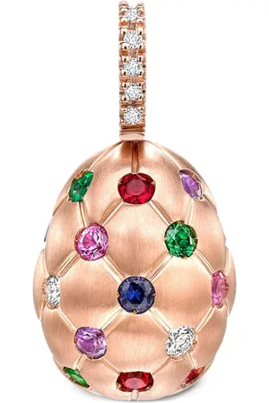 Faberge Dije Treillage Egg en oro rosa de 18kt con gemas