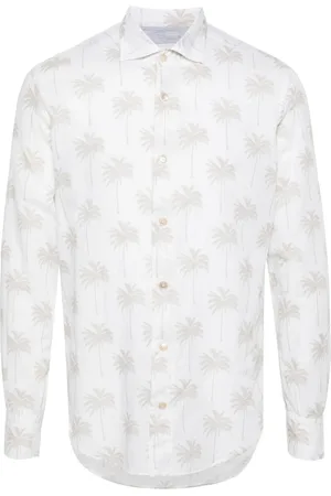 ELEVENTY Camisa con palmeras estampadas