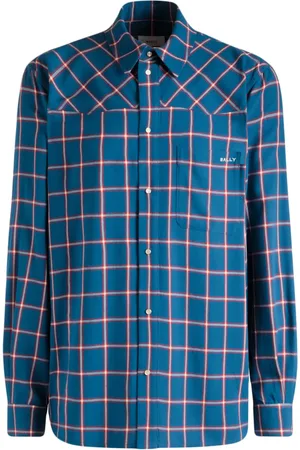 Bally Camisa con motivo de cuadros y logo bordado