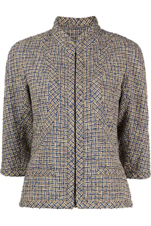 CHANEL Chamarra de tweed con botones