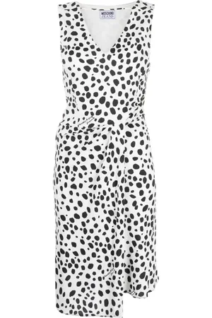 Moschino Vestido fruncido con estampado de lunares