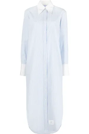 Thom Browne Vestido camisero con rayas estampadas