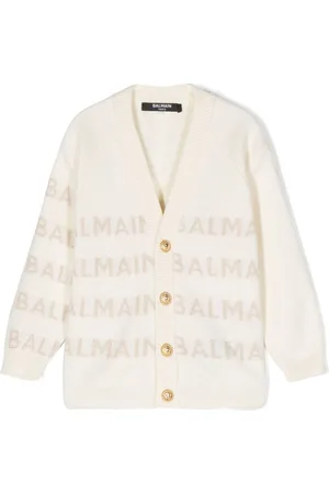 Balmain Cárdigan tejido con logo en intarsia