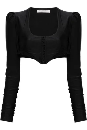 Serafini Top corto con diseño plisado