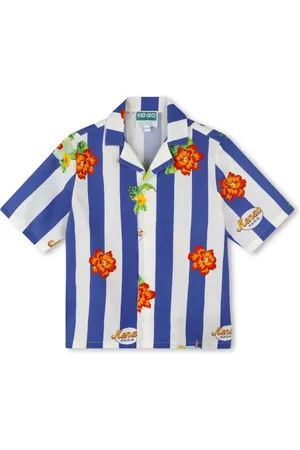 Kenzo Camisa con estampado floral y rayas