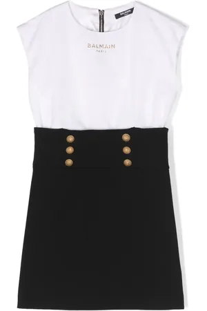 Balmain Vestido sin mangas con logo en jacquard