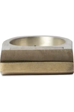 PARTS OF FOUR Anillo Plate Pyroid en plata de ley y latón