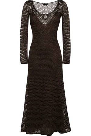 Tom Ford Vestido largo con diseño tejido y detalle de lurex